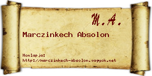 Marczinkech Absolon névjegykártya